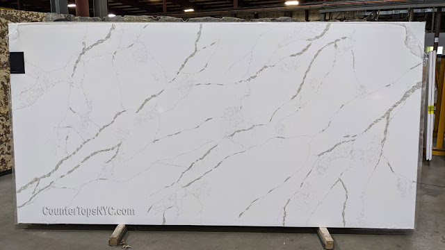 White Marble Look Quartz Slab NYC