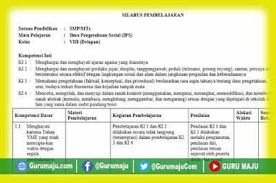 Silabus Ips Kelas 8 Kurikulum 2013 Revisi Terbaru Guru Maju