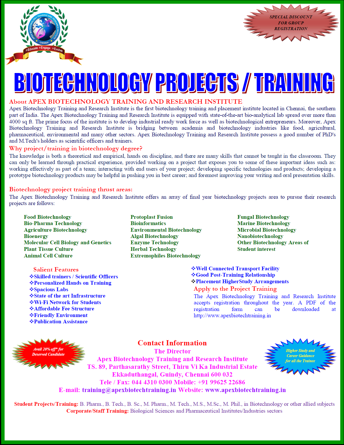 Biotech Summer Internships Biotech Summer Internships 2015
