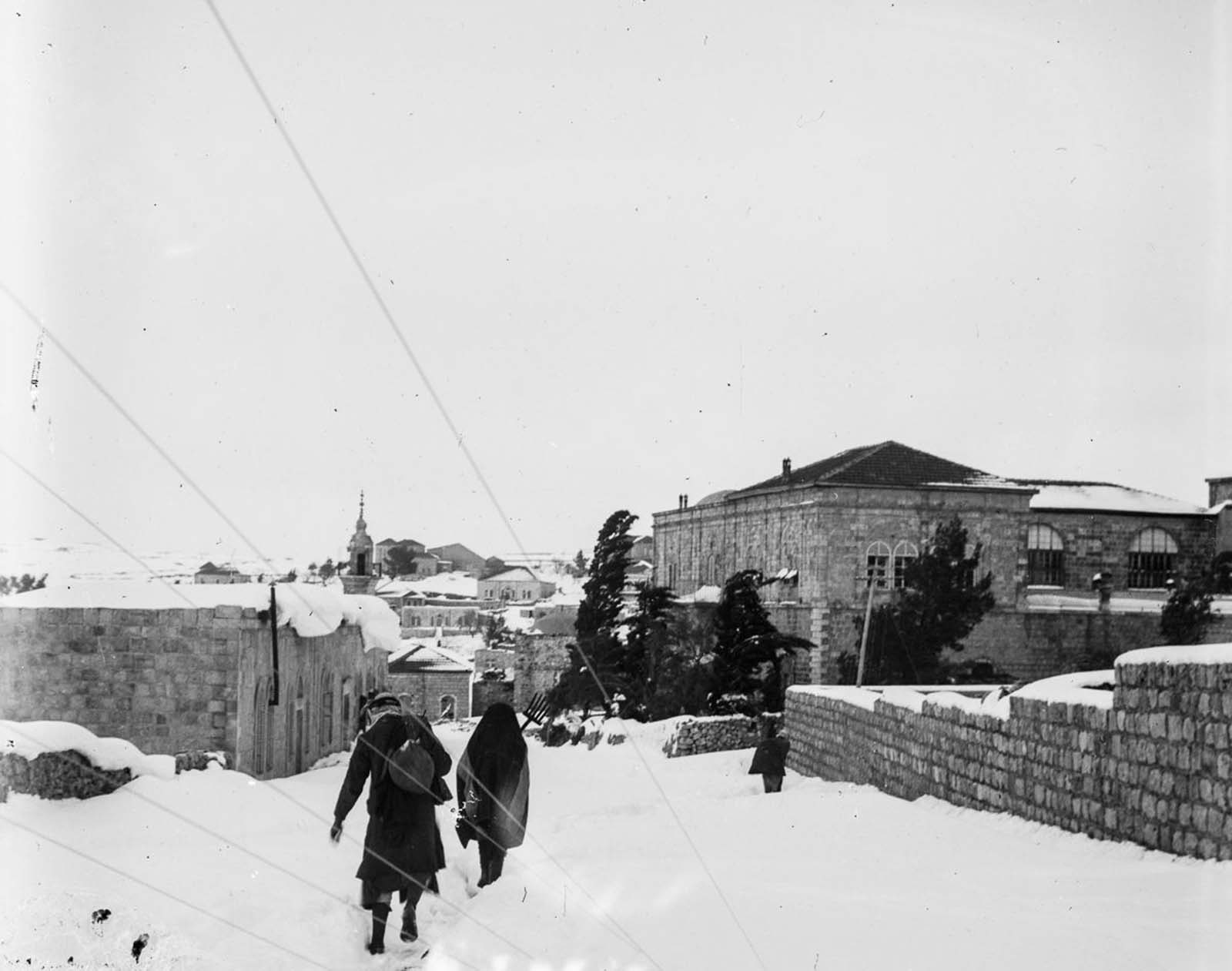 Jerusalem in snow, 1921