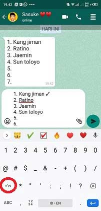 2 Cara Memberi Tanda Centang Di List WA atau Whatsapp