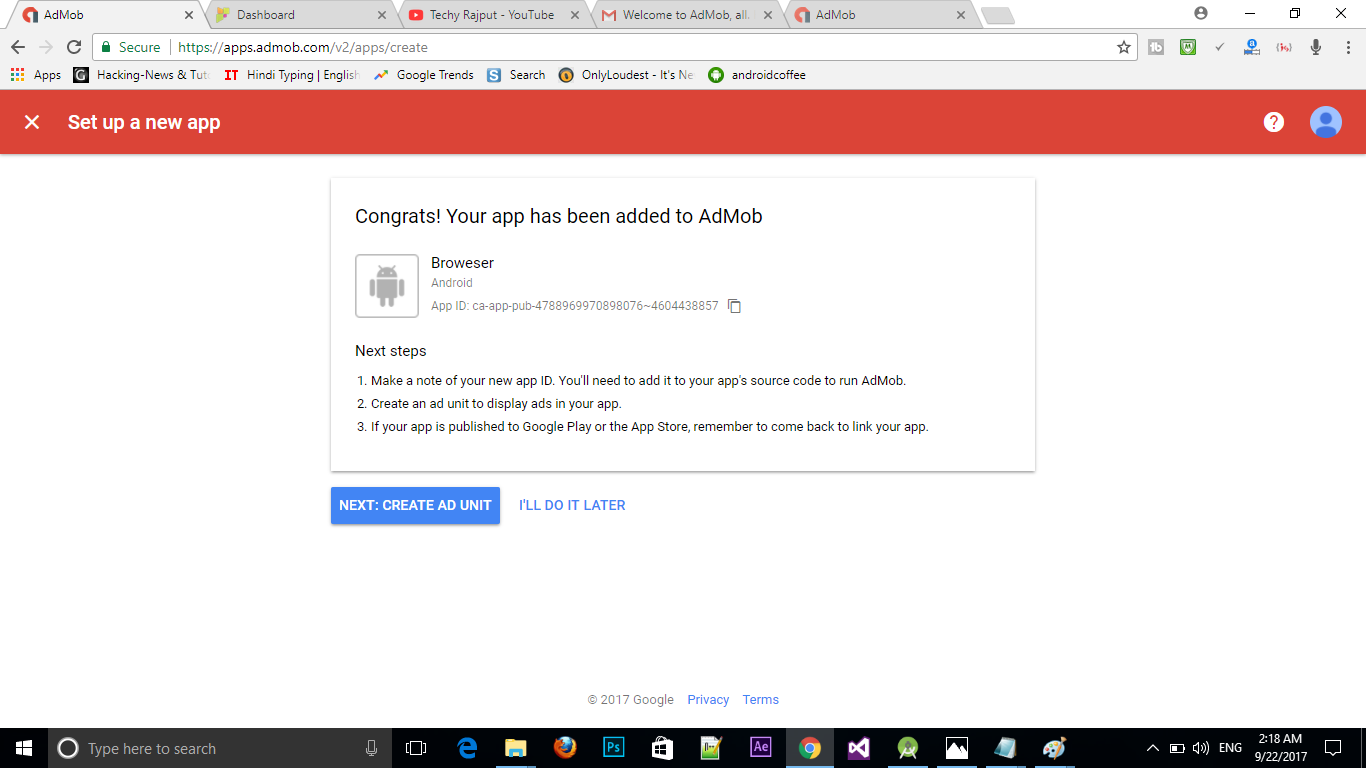 How To Create Admob Account And How To Create Banner Ads And