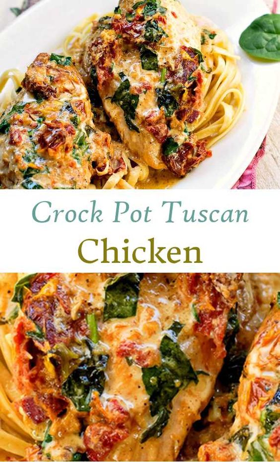 Crock Pot Tuscan Chicken - MELDY FOOD