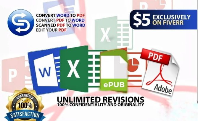 I Will Convert Your Pdf Into Epub / Word / Excel