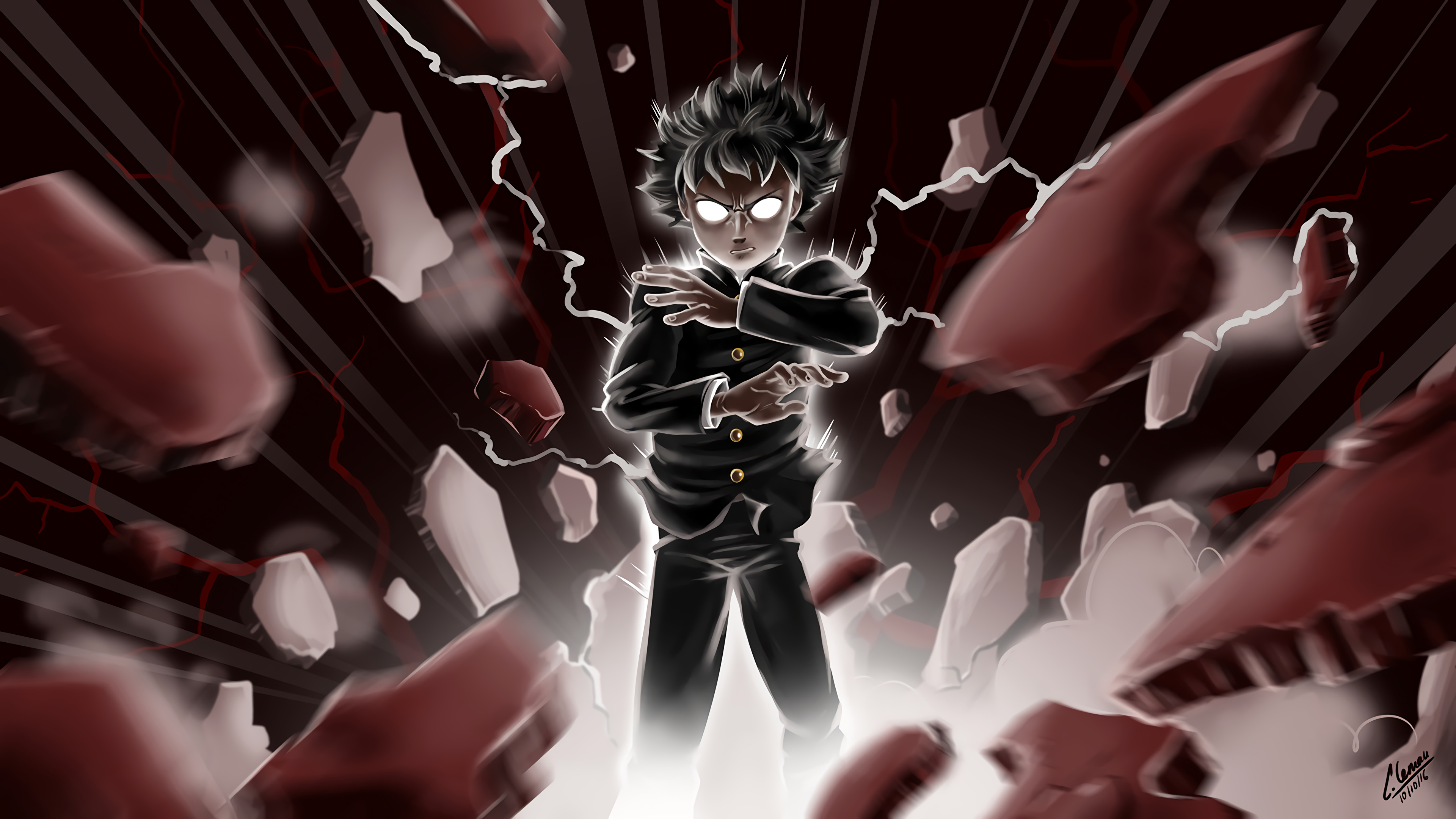 Mob Psycho 100, Shigeo Kageyama, 4K, 3840x2160, #1 Wallpaper