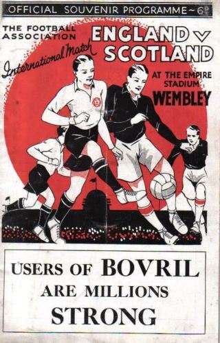 Old Scottish Football England v Scotland 1934 Programme Wembley