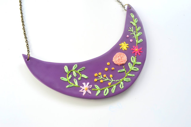 tutorial collar bordado arcilla polimérica