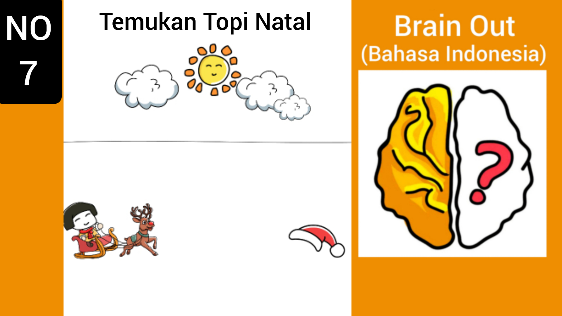 Brain Out Temukan Topi Natal