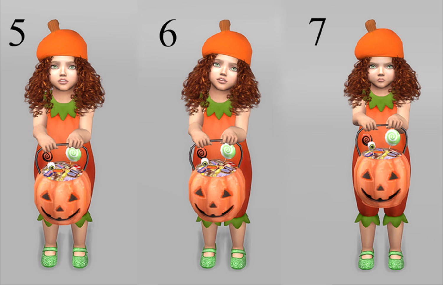 Trick or Treat! Pumpkin bucket and pose pack The Sims 4 SIMS4 Clove