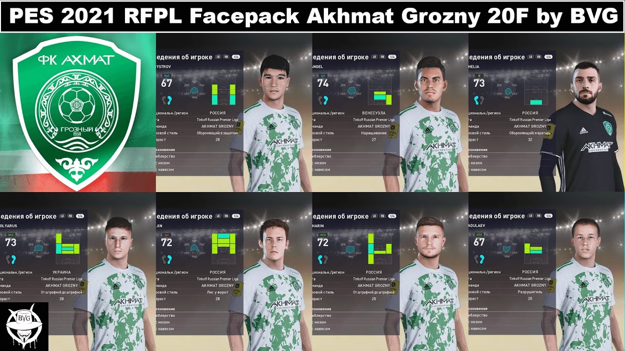 PES 2021 RFPL Facepack Akhmat Grozny 20F By BVG ~ PESNewupdate.Com.