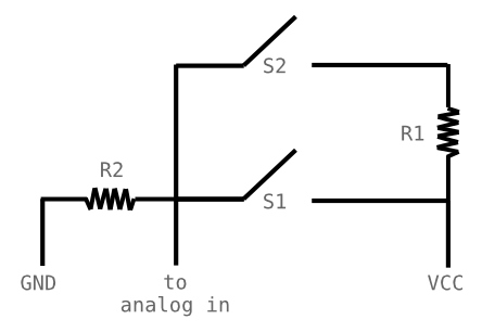 Markus Wobisch: Saving Arduino Inputs: Analog Readout of Keypad