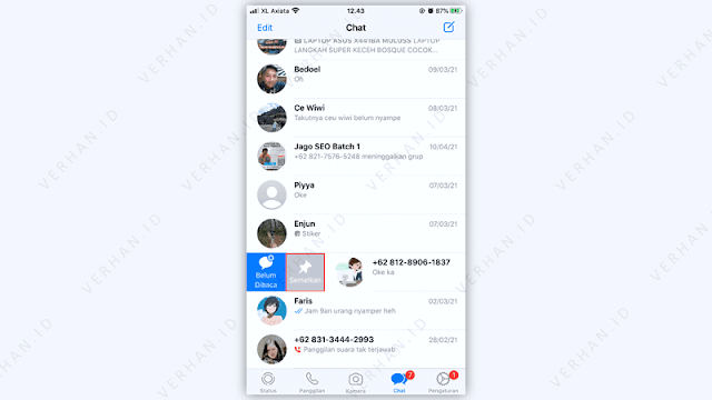 cara pin chat wa di iphone