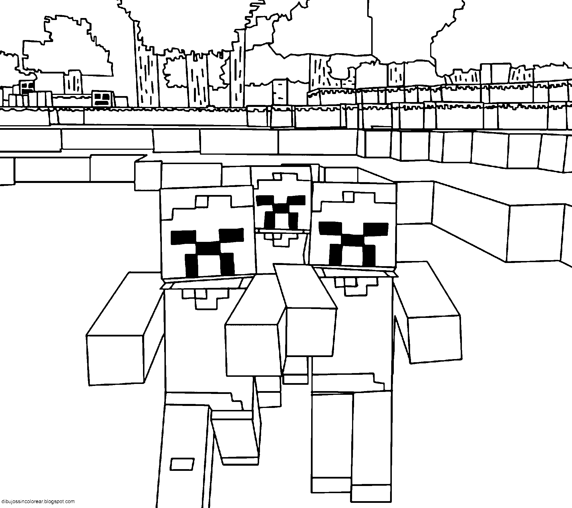 Dibujos Sin Colorear Dibujos De Minecraft Para Colorear