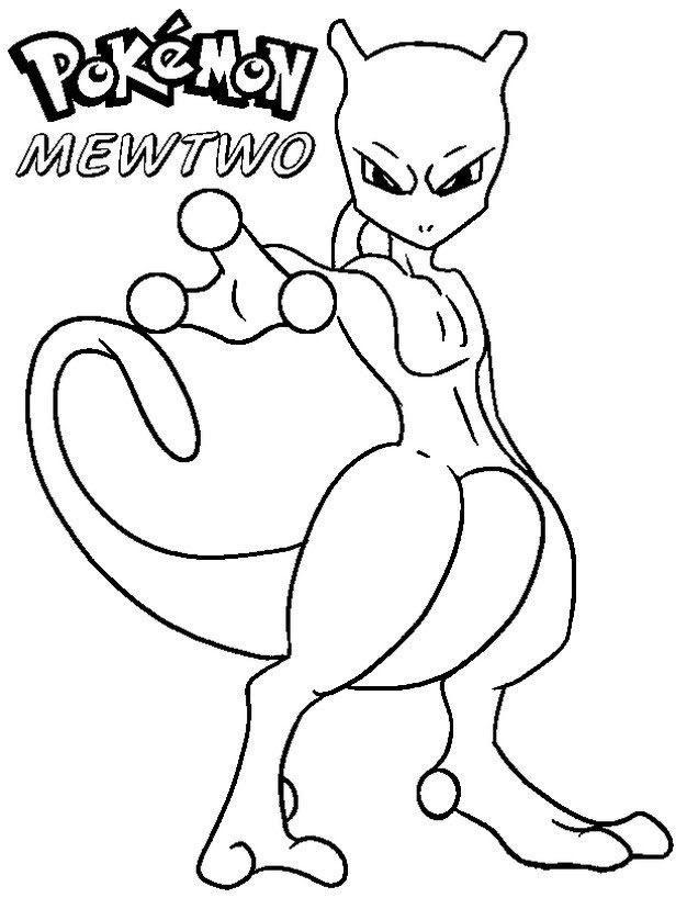 Mewtwo Coloring Pages Printable  Free Pokemon Coloring Pages