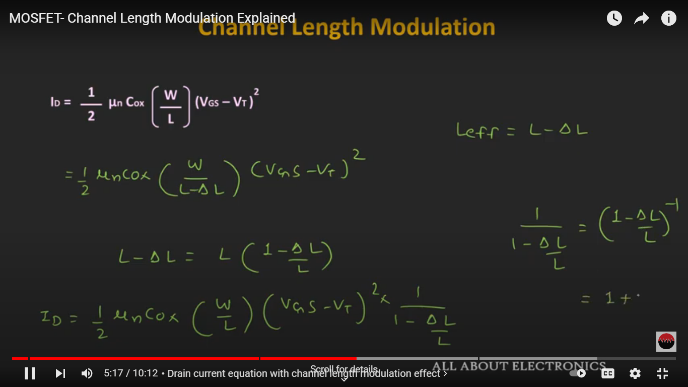 VLSI (CHANNEL LENGTH MODULATION IN MOSFET