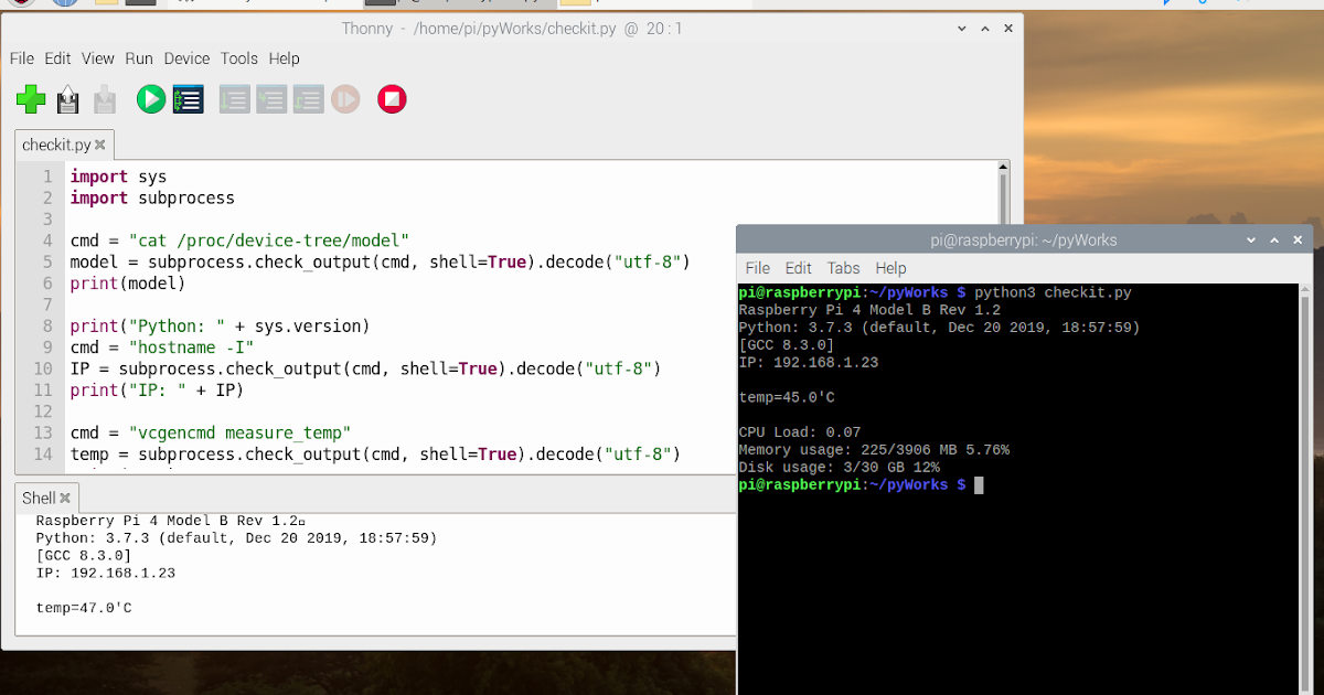 Hello Raspberry Pi: Python to check system info and status