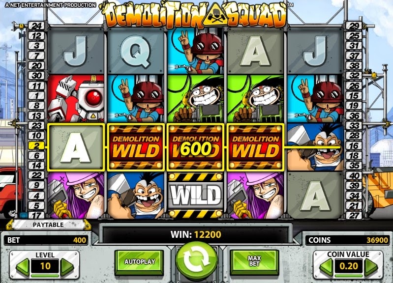 Demolition Squad Video Slot Screen