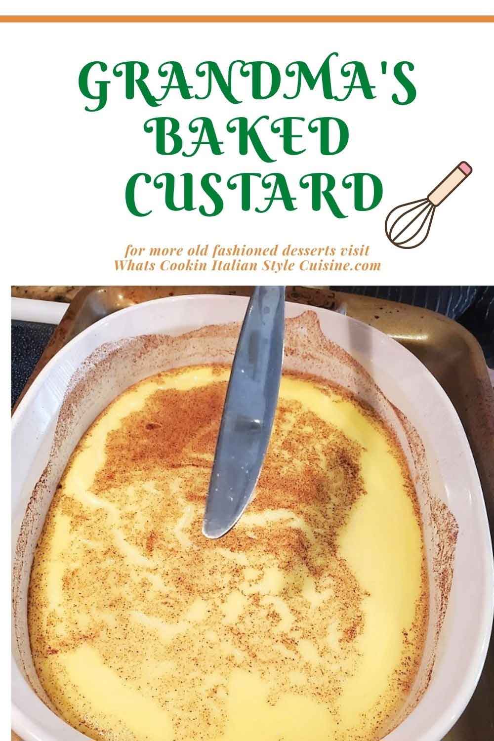 this is a pin for later baked custard recipe