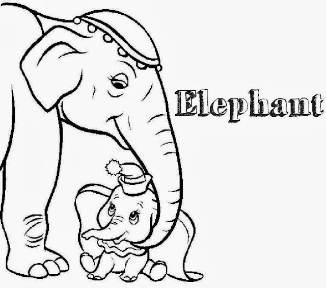 Elephant Mom Baby Coloring Drawing Free wallpaper