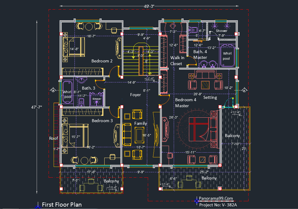 V 382a 4br Modern Custom 4 Bedroom With Bath 2 Living And Car Garage Blueprint Two Story House Plans Floor Home Plan V 382a 4br Modern Custom 4 Bedroom, 9 Bedroom Modern House Plans