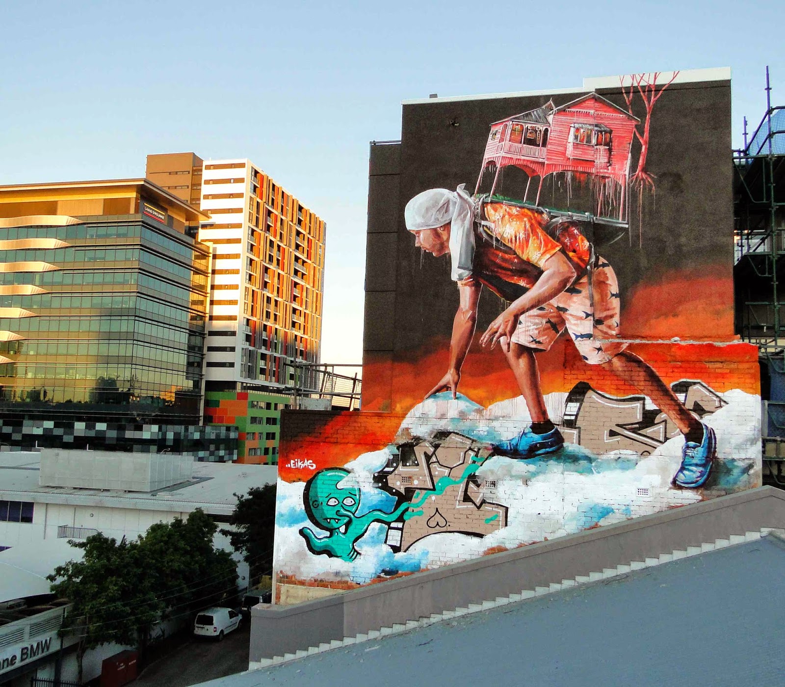Fintan Magee New Mural Brisbane, Australia StreetArtNews