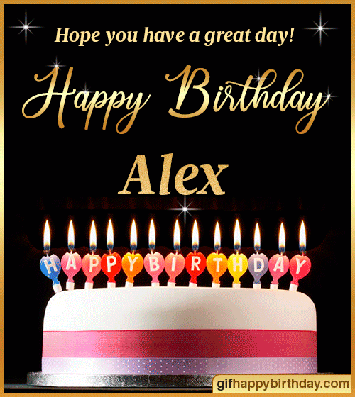 ▷ Wish Happy Birthday GIFs with Name Alex