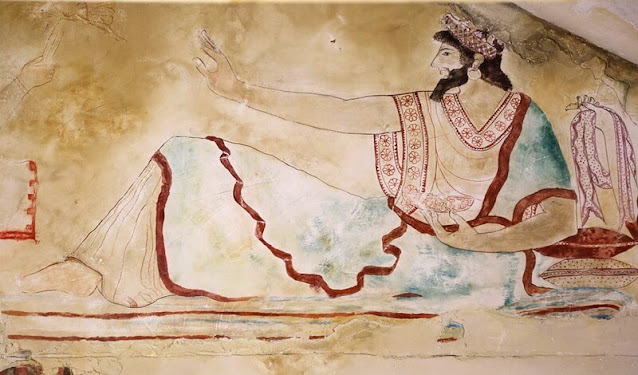 Роспись лидийской гробницы Карабурун II с пиршественной сценой, около 470 года до н.э.