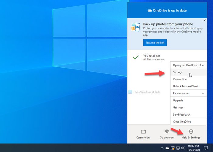 Cómo desactivar la notificación de OneDrive en este día en Windows 10