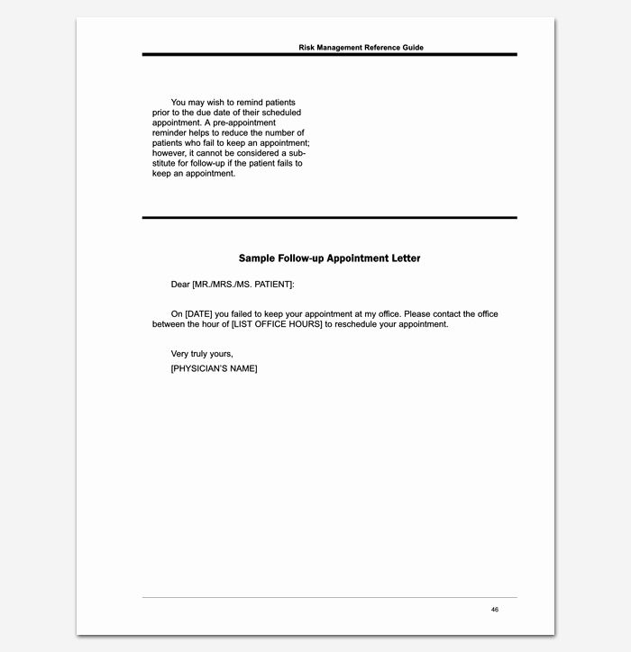 Appointment Reminder Letter Template Resume Letter