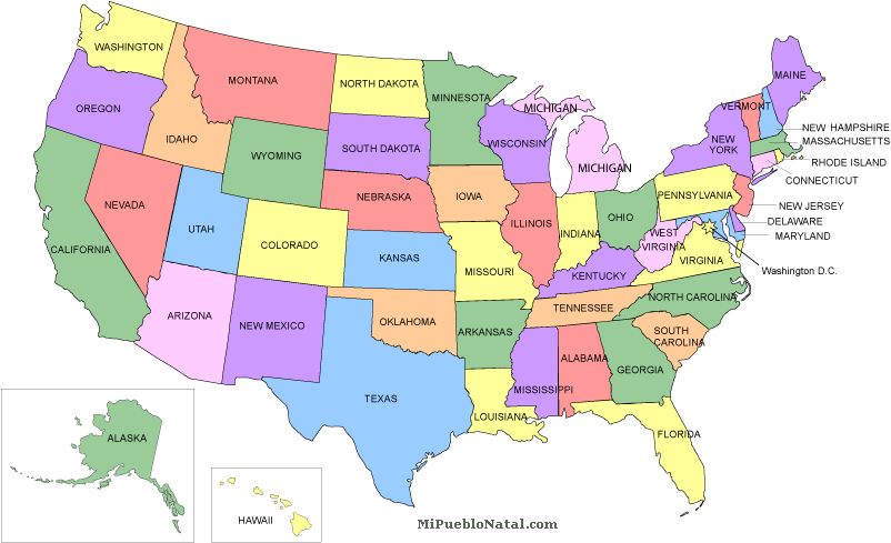 Mapa de los Estados Unidos Dividido