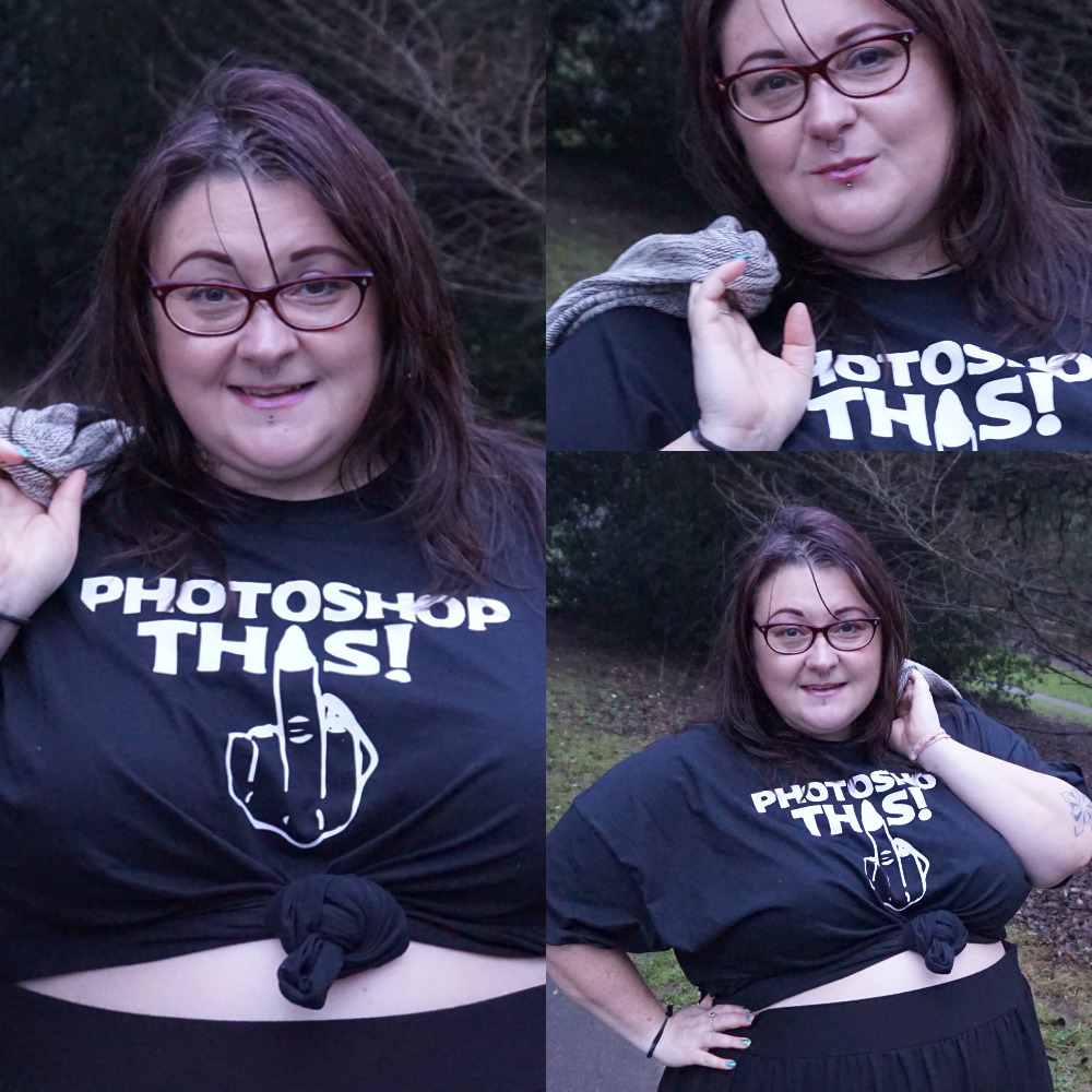 Photograph This middle finger plus size tee shirt by Ready to Stare as worn by Just Me Leah
