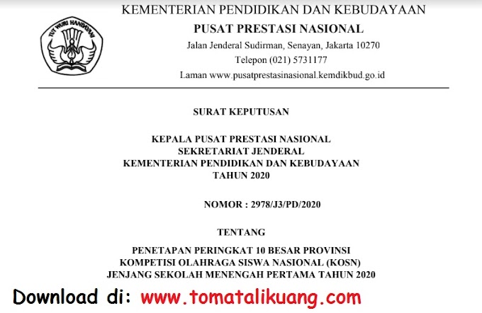 Kosn Juklak O2sn Smp 2020 Pdf Juknis Kosn Smp Tahun 2020