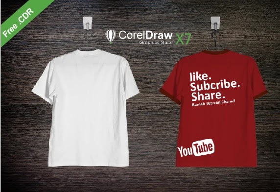 Download Free Download Kaos Cdr Cara Mudah Membuat Desain Kaos Coreldraw Templatekita Com PSD Mockups.