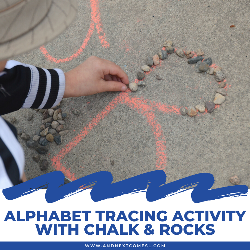 Alphabet Tracing Activity with Chalk & Rocks And Next Comes L Hyperlexia Resources