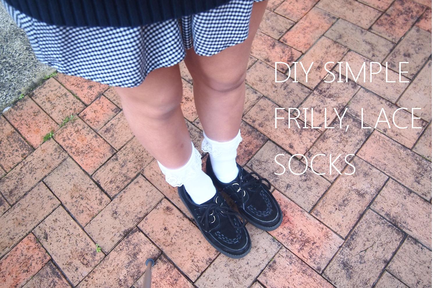 fashionbambini DIY Simple Frilly, Lace Socks VIDEO, ft. OUTFIT IDEA