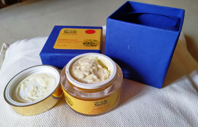 Blue Nector Shubhr Night Jasmine & Pachouli Hydrating Nourishing Repair Cream Review and Pictures