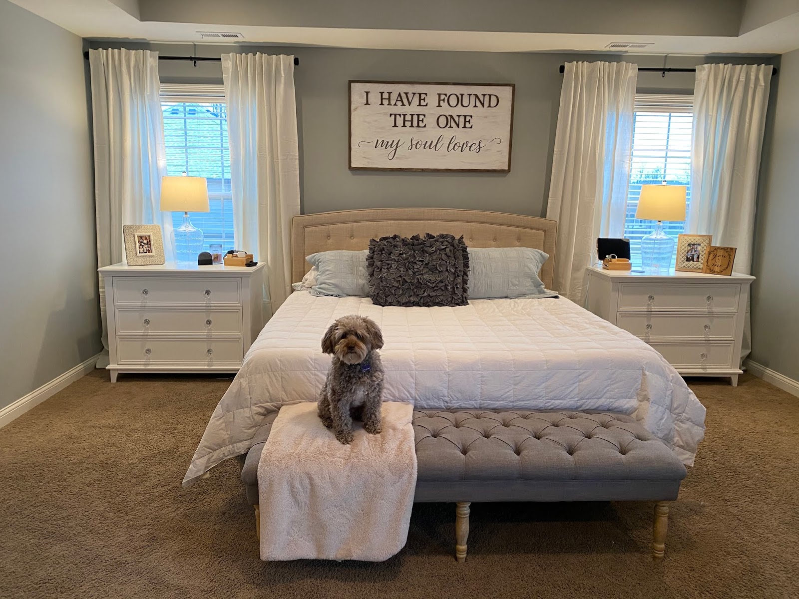 Master Bedroom Painted Alpaca by Sherwin Williams