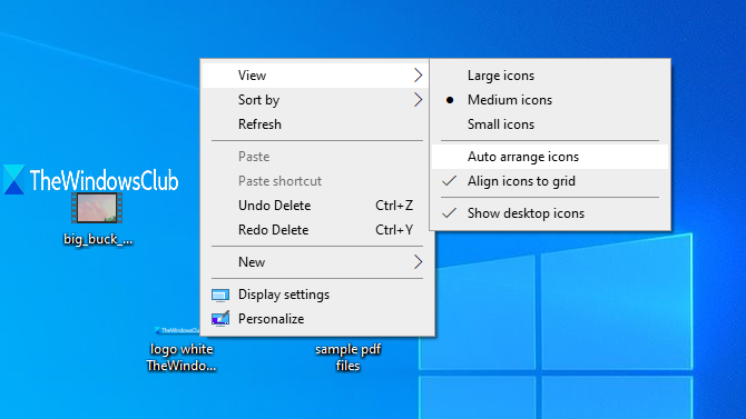 Windows 10에서 바탕 화면 아이콘을 이동할 수 없습니다