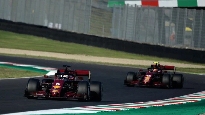 Le due Ferrari nel gran premio della Toscana 2020