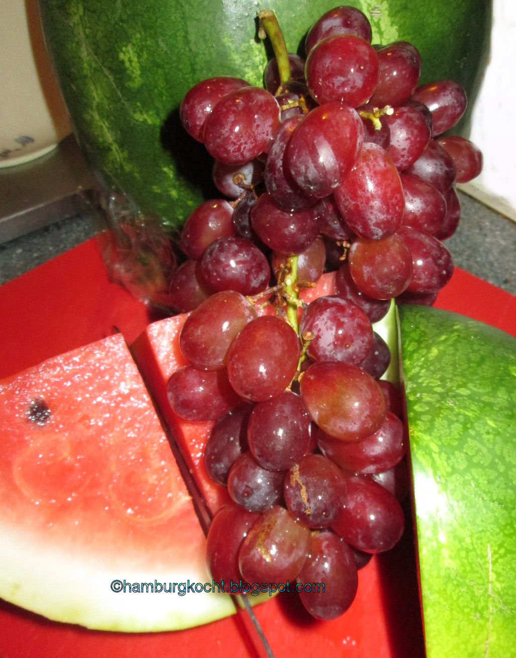 Hamburg kocht!: Smoothie aus Wassermelone und roten Weintrauben Hamburg kocht!: Smoothie aus Wassermelone und roten Weintrauben