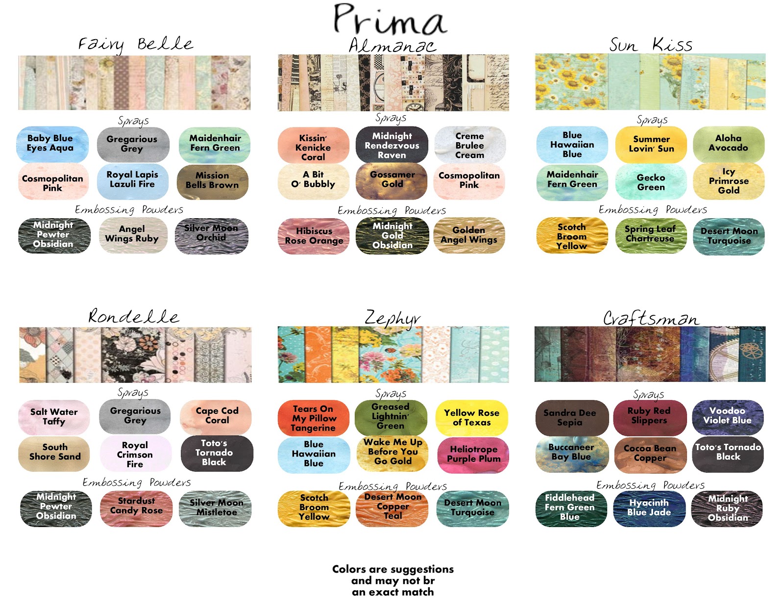 Lindy's Stamp Gang Paper Color Match Charts