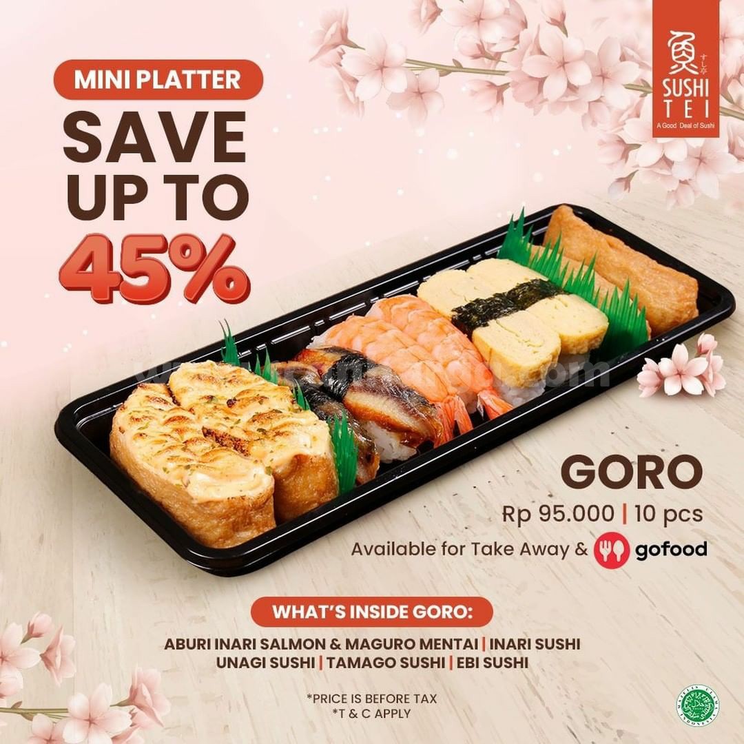 Sushi Tei Promo Mini Platter Goro Diskon 45 via Gofood scanharga