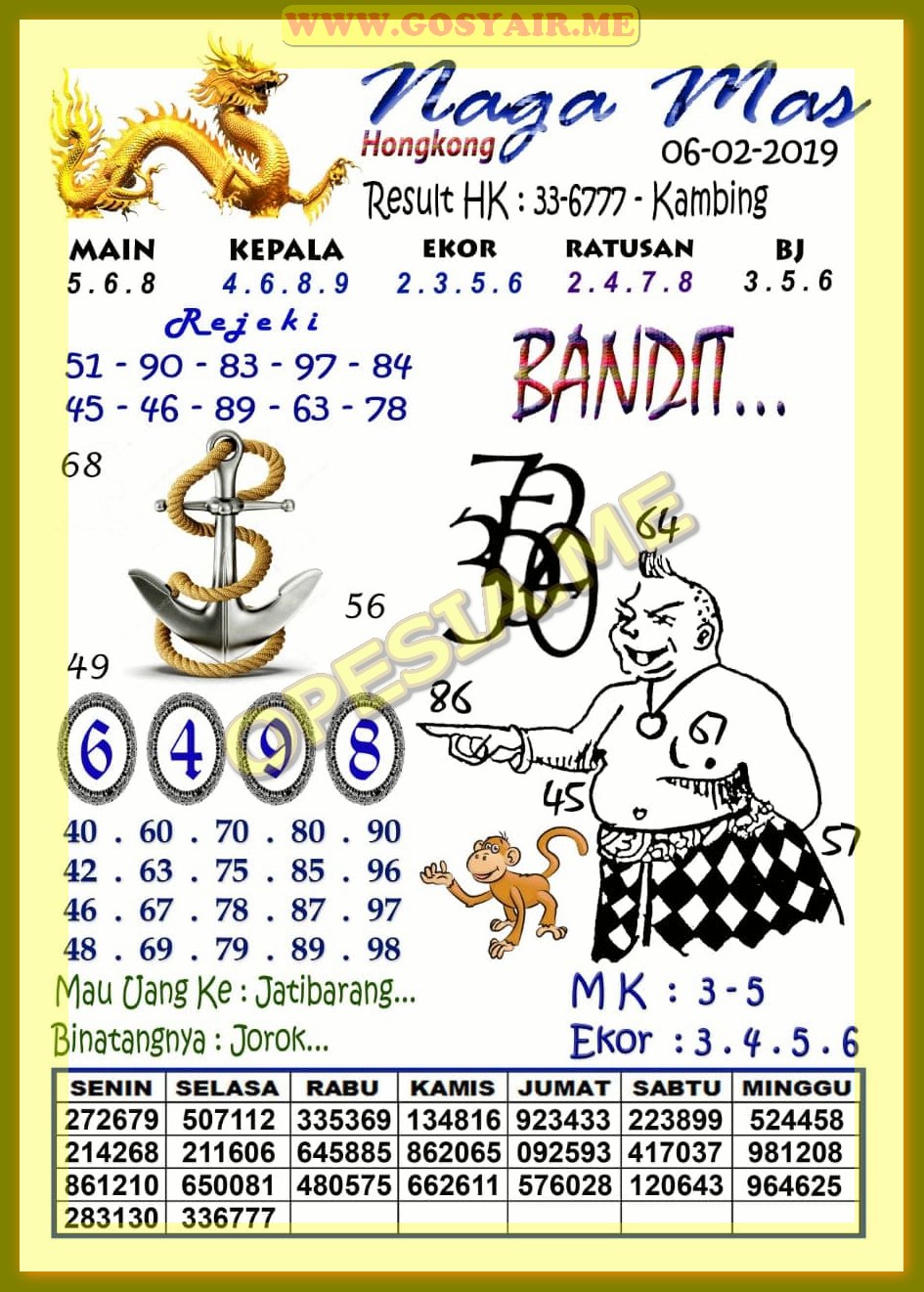 Forum Syair Hk Rabu 6 Februari 2019 Kode Syair Sgp Hk Sd Motesia