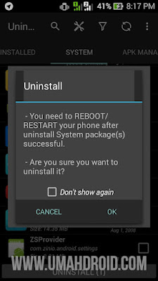 Uninstall Aplikasi Bawaan HP Android