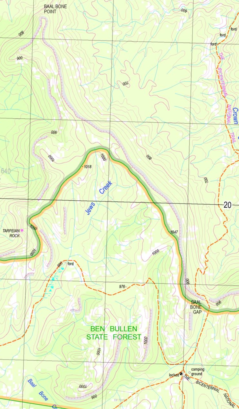 Mountains Mercurys Boot (Ben Bullen) to Baal Bone Point (Gardens of