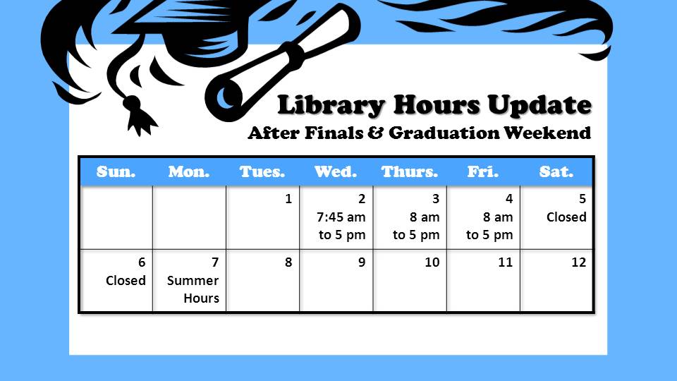 Ashland University Library News: Library Hours: After Finals Ashland University Library News: Library Hours: After Finals