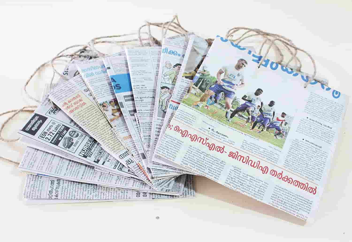 newspaper homemade bags