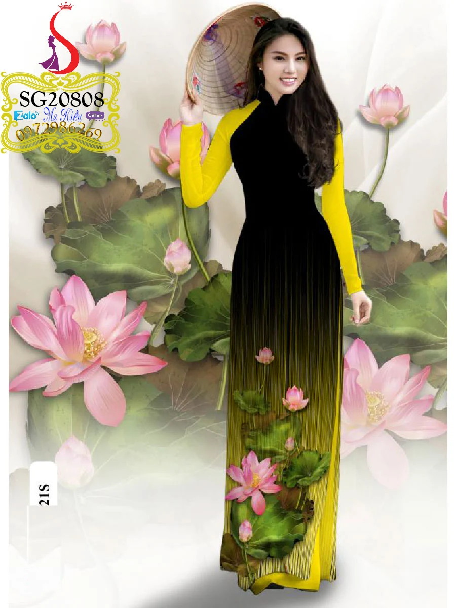 kiểu áo dài hoa sen đẹp chất Việt Nam của SG803811