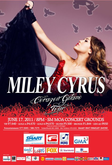 Gypsy Heart Tour Miley Cyrus Live in SM MOA Concert Grounds,Miley Cyrus Live in Manila Ticket Prices, poster, image, picture, photo, billboard, pics