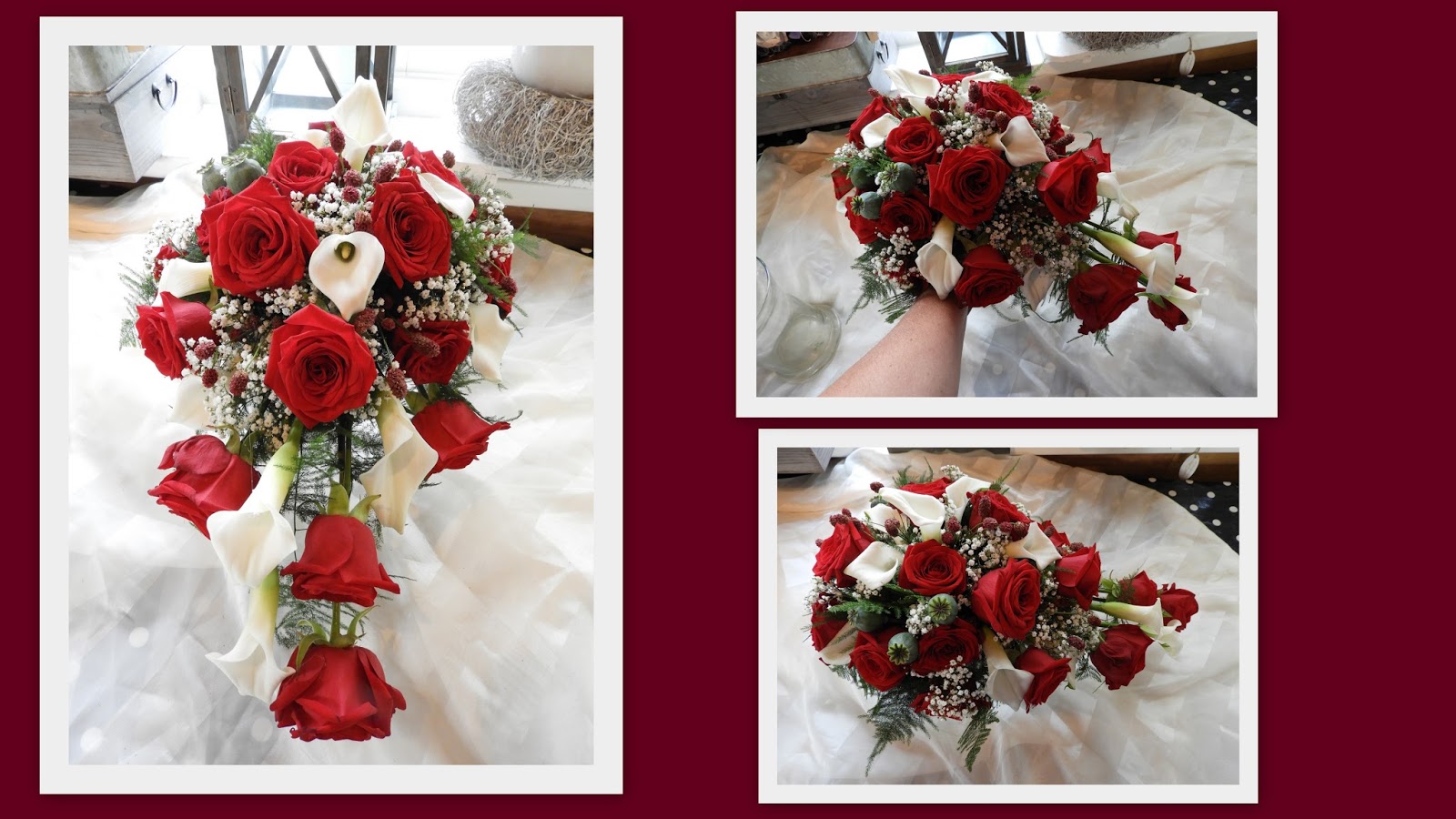 Hedendaags Crea Roosje~: Bruidsboeket met rode rozen en nog meer... PY-84
